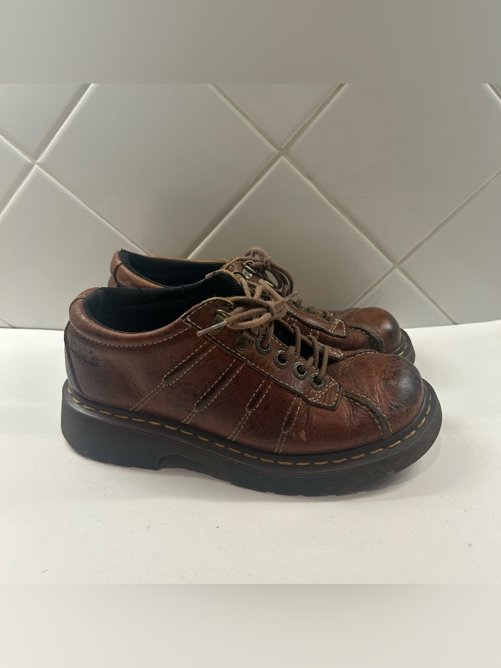 Vintage Dr. Martens Doc 9764  Chunky Leather Mens Shoes Sz 6 Y2K